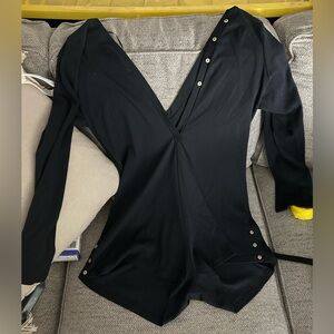 Mapalé Garage Black Asymmetrical Buttoned Bodysuit